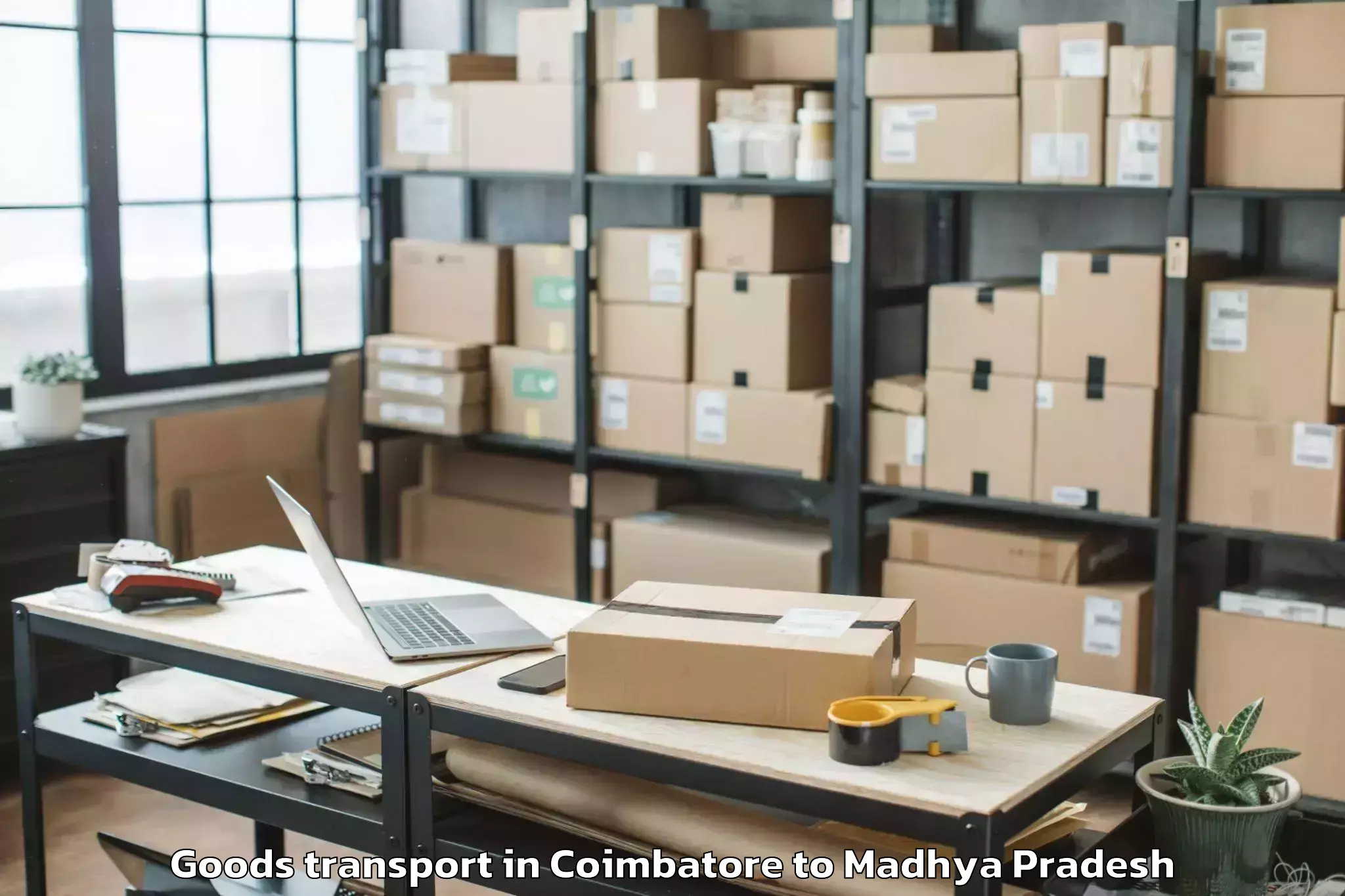 Leading Coimbatore to Sage University Indore Goods Transport Provider